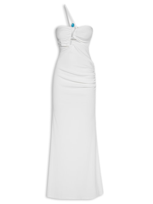 Vestido Crystal Pin Cutaway Cami Dress - Branco