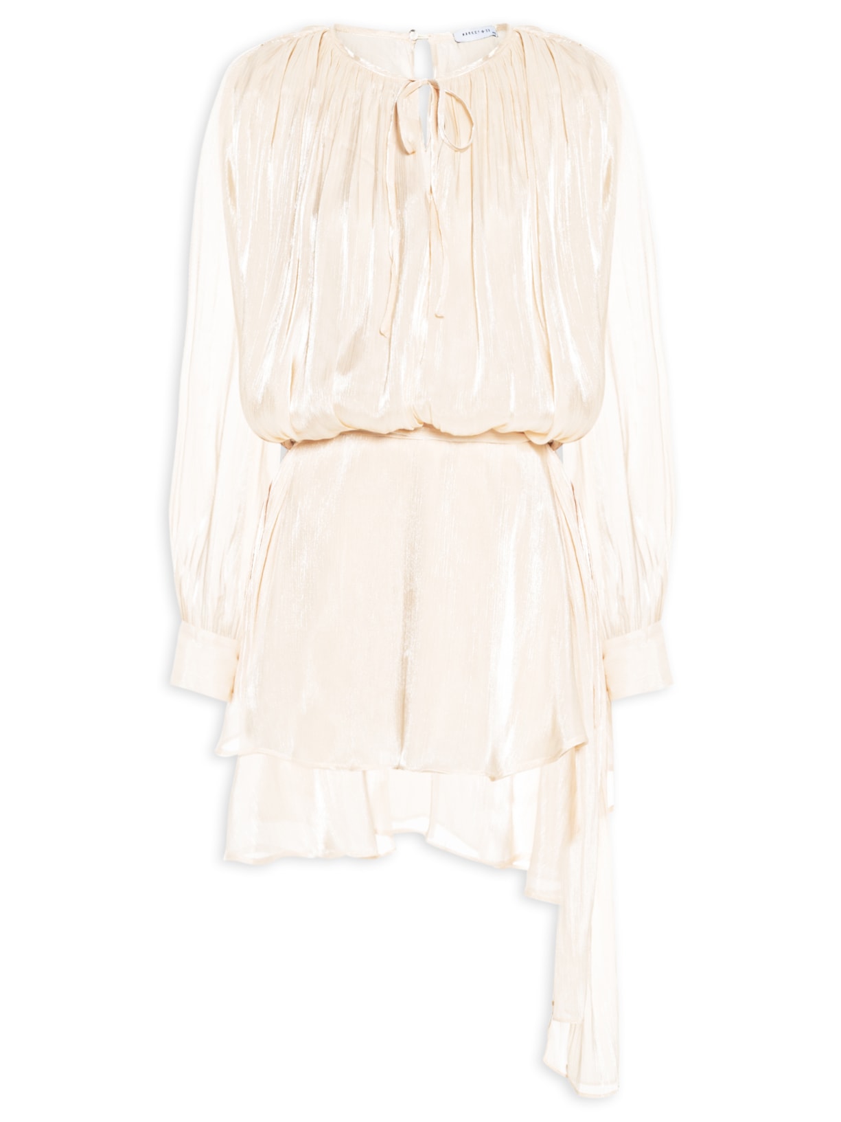 Vestido Curto Acetinado - Bege