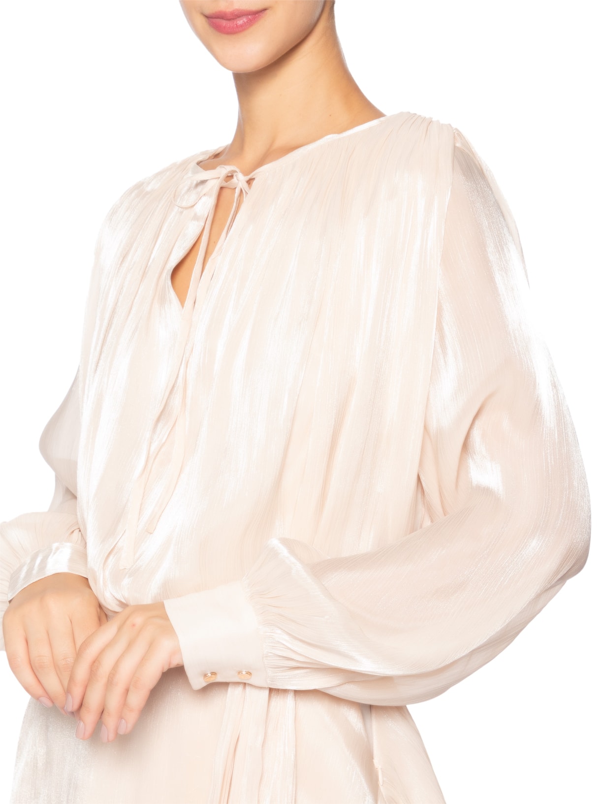 Vestido Curto Acetinado Bege Market 33