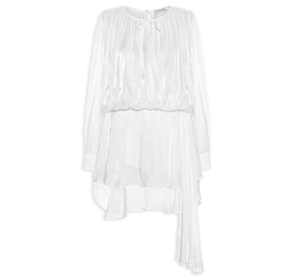 Vestido Curto Acetinado - Branco