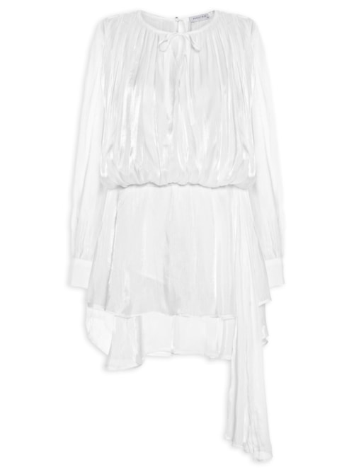 Vestido Curto Acetinado - Branco