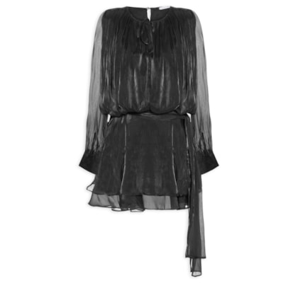 Vestido Curto Acetinado - Preto