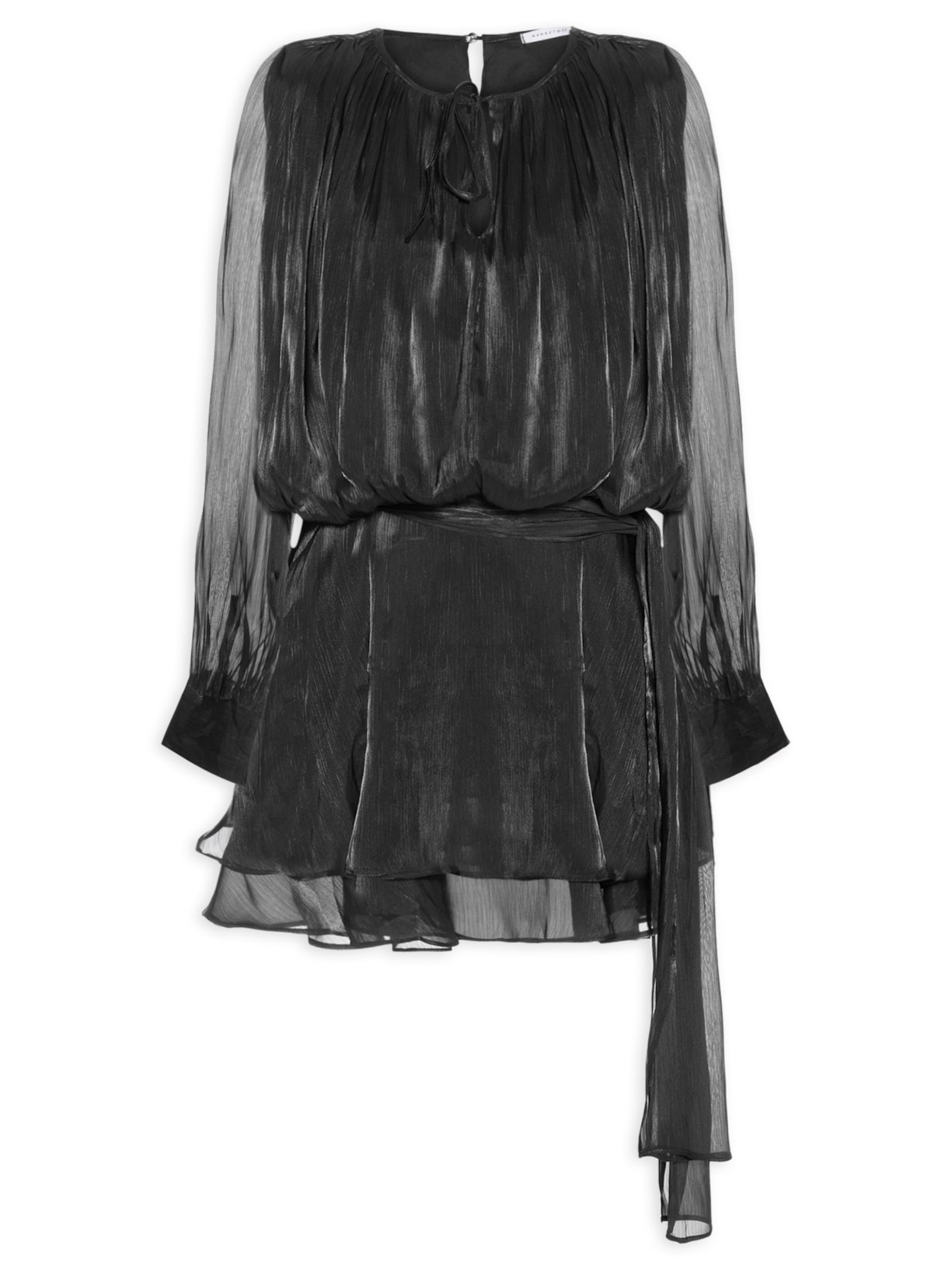 Vestido Curto Acetinado - Preto