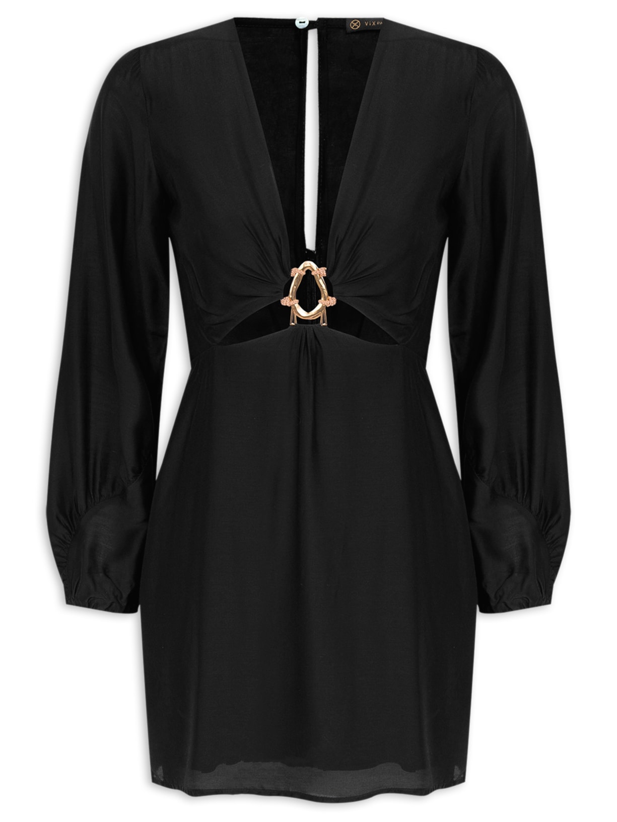 Vestido Curto Adalia Detalhe - Preto