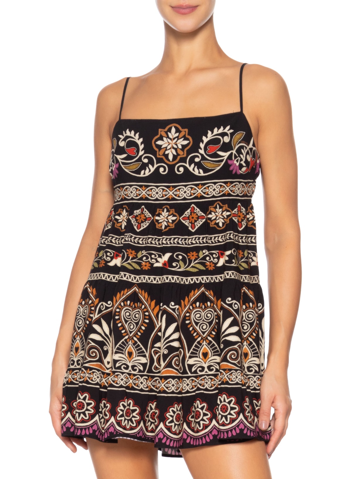 Vestido Curto Adriele Preto Farm