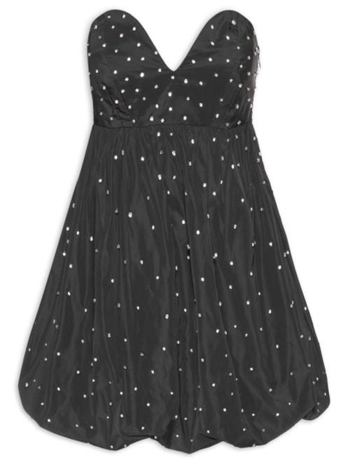 Vestido Curto Aisha Bordado - Preto