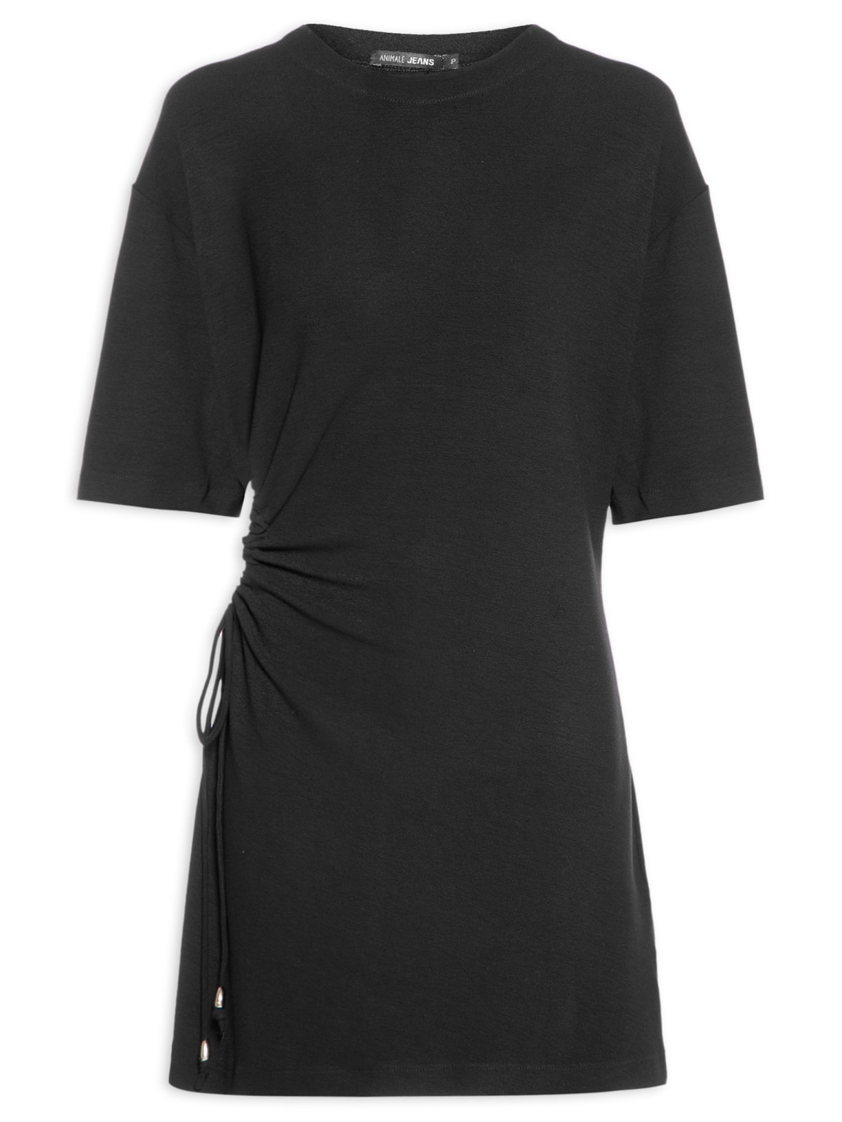 Vestido Curto Ajuste Lateral Preto Animale Jeans