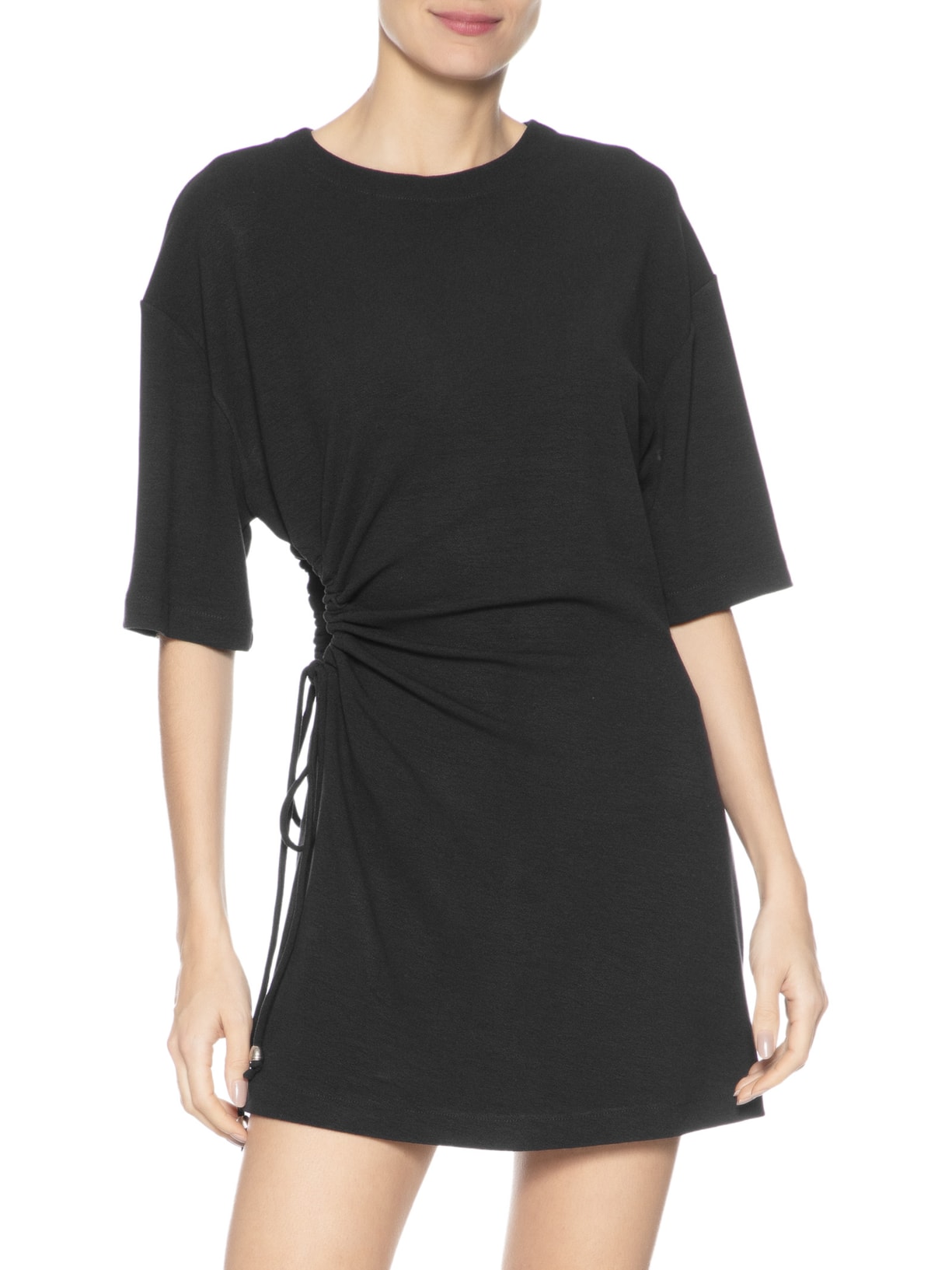 Vestido Curto Ajuste Lateral Preto Animale Jeans