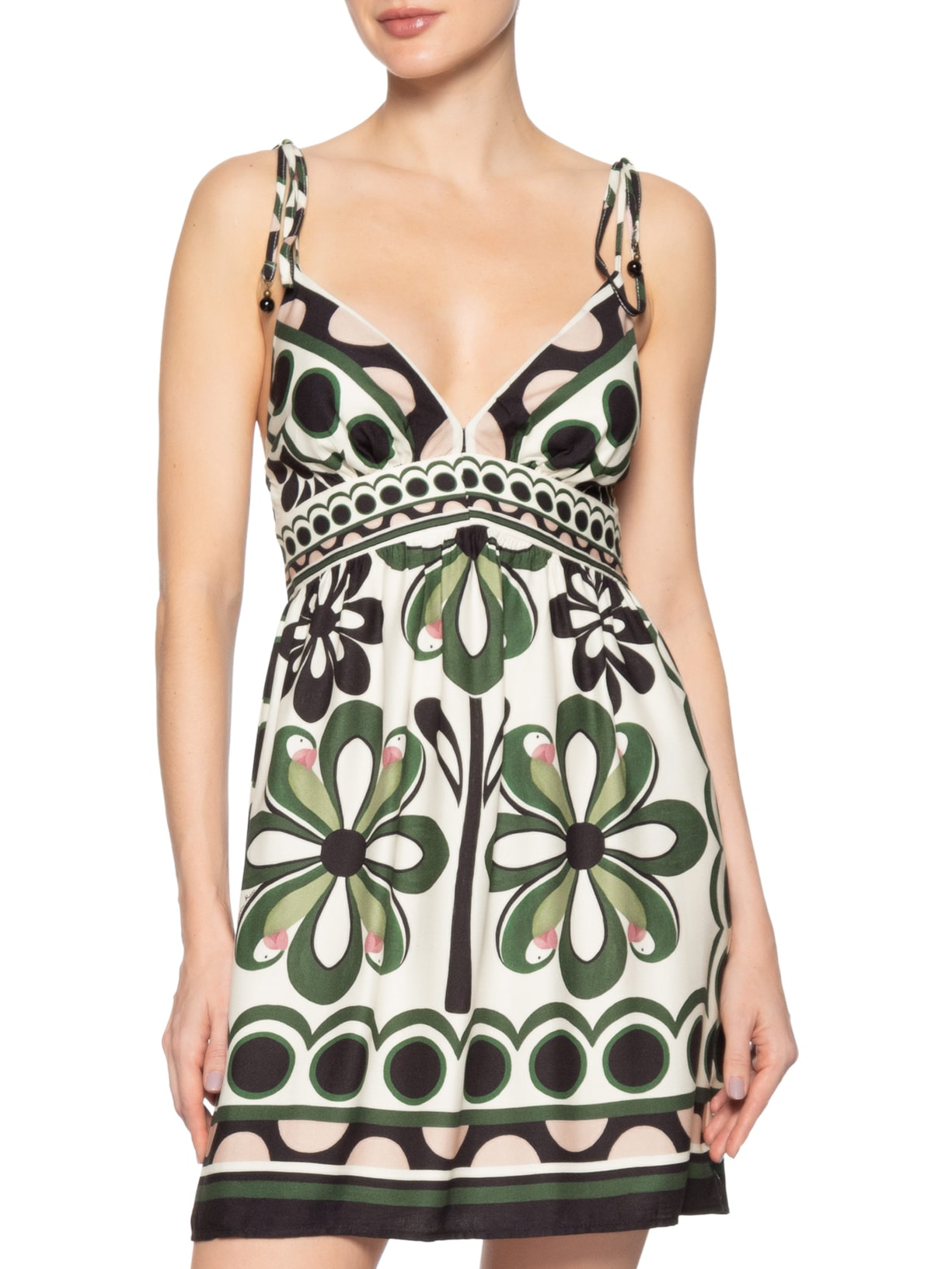 Vestido Curto Alça Florara – Preto Farm