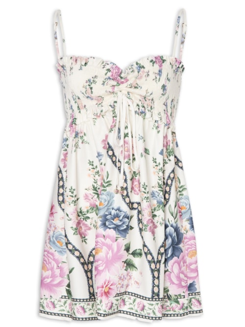 Vestido Curto Alça Romance - Off White