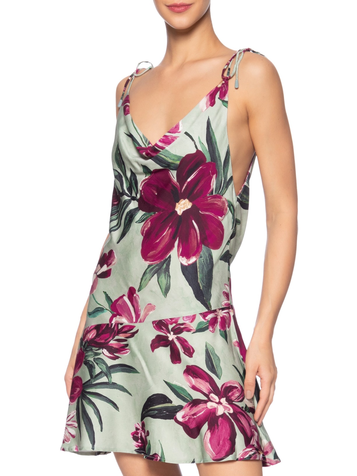 Vestido Curto Alças Lineia Verde Farm