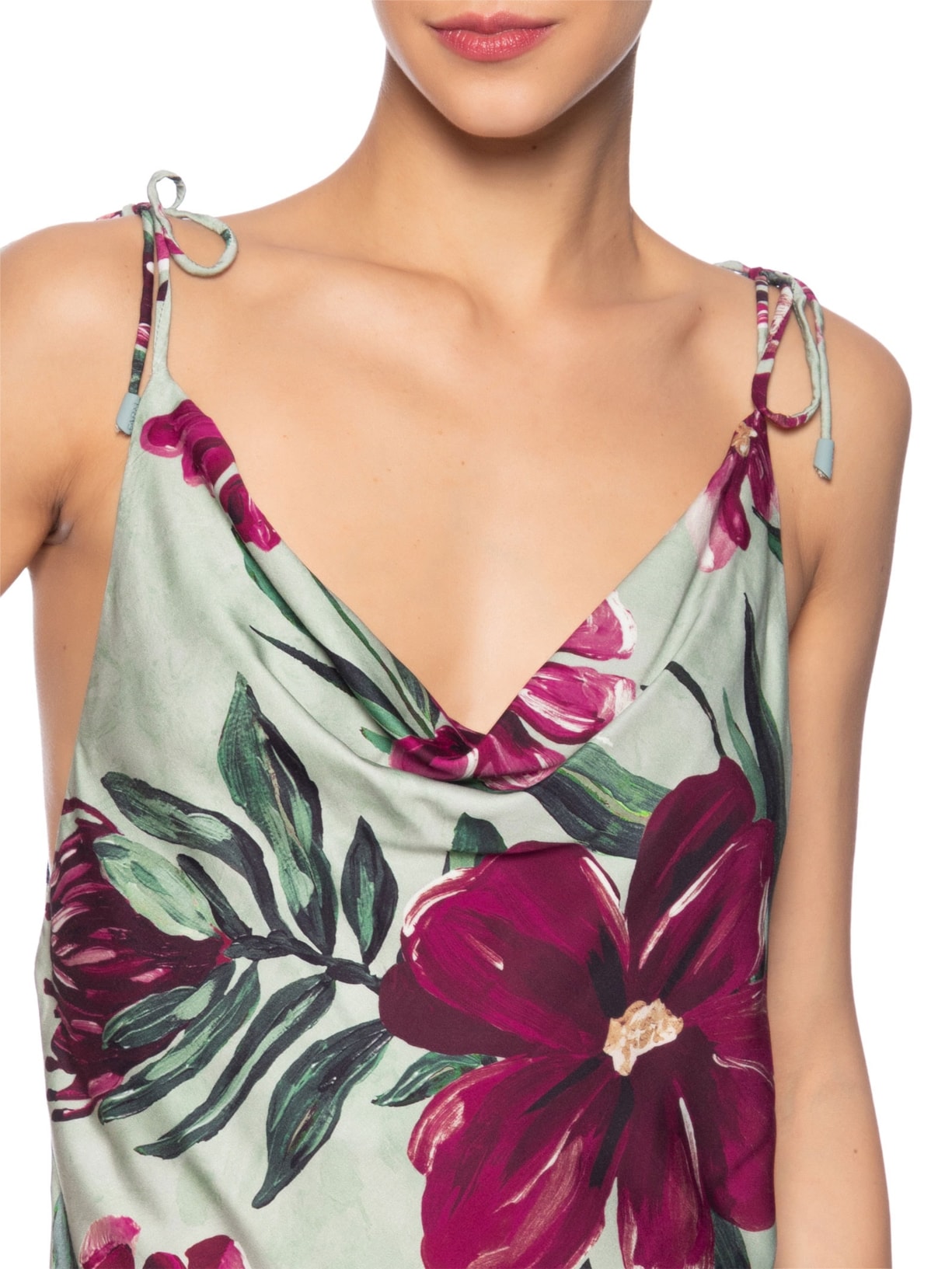 Vestido Curto Alças Lineia Verde Farm