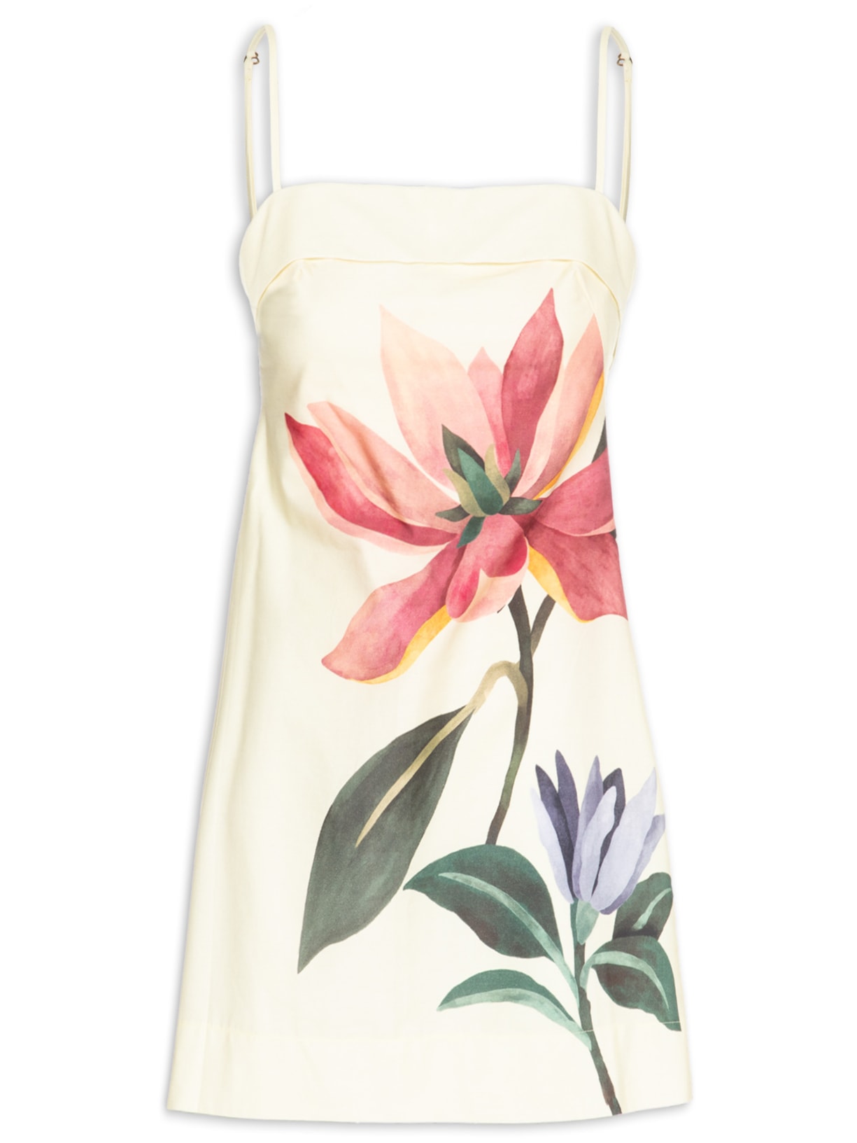 Vestido Curto Alcinha Chita Pintada - Off White