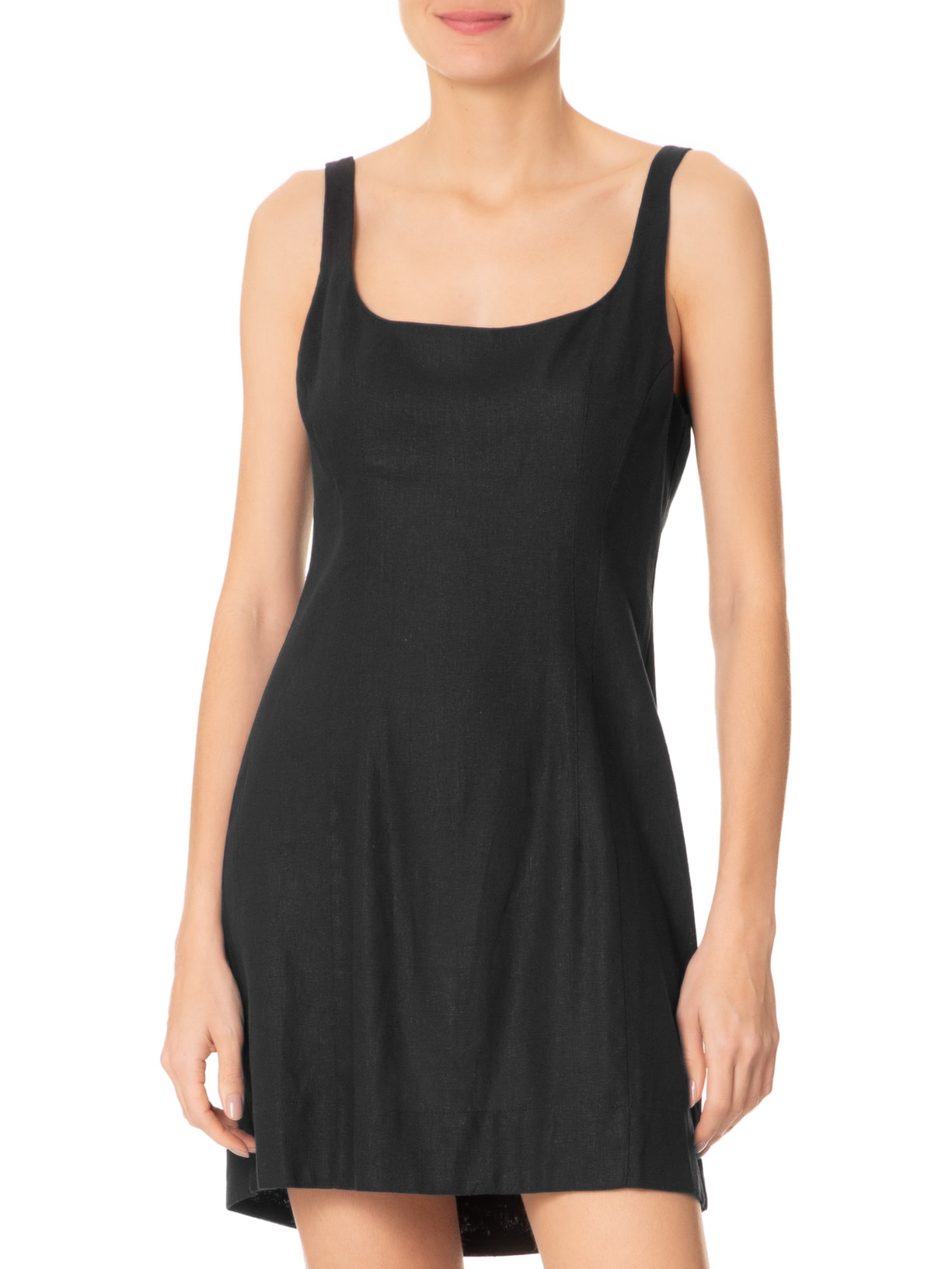 Vestido Curto Alfaiataria Preto Farm