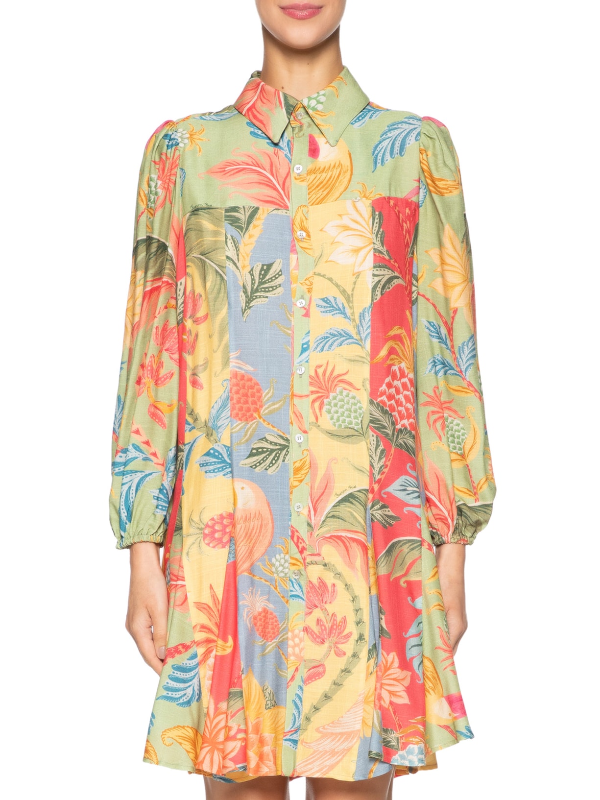 Vestido Curto Amalfi Mix Verde Farm