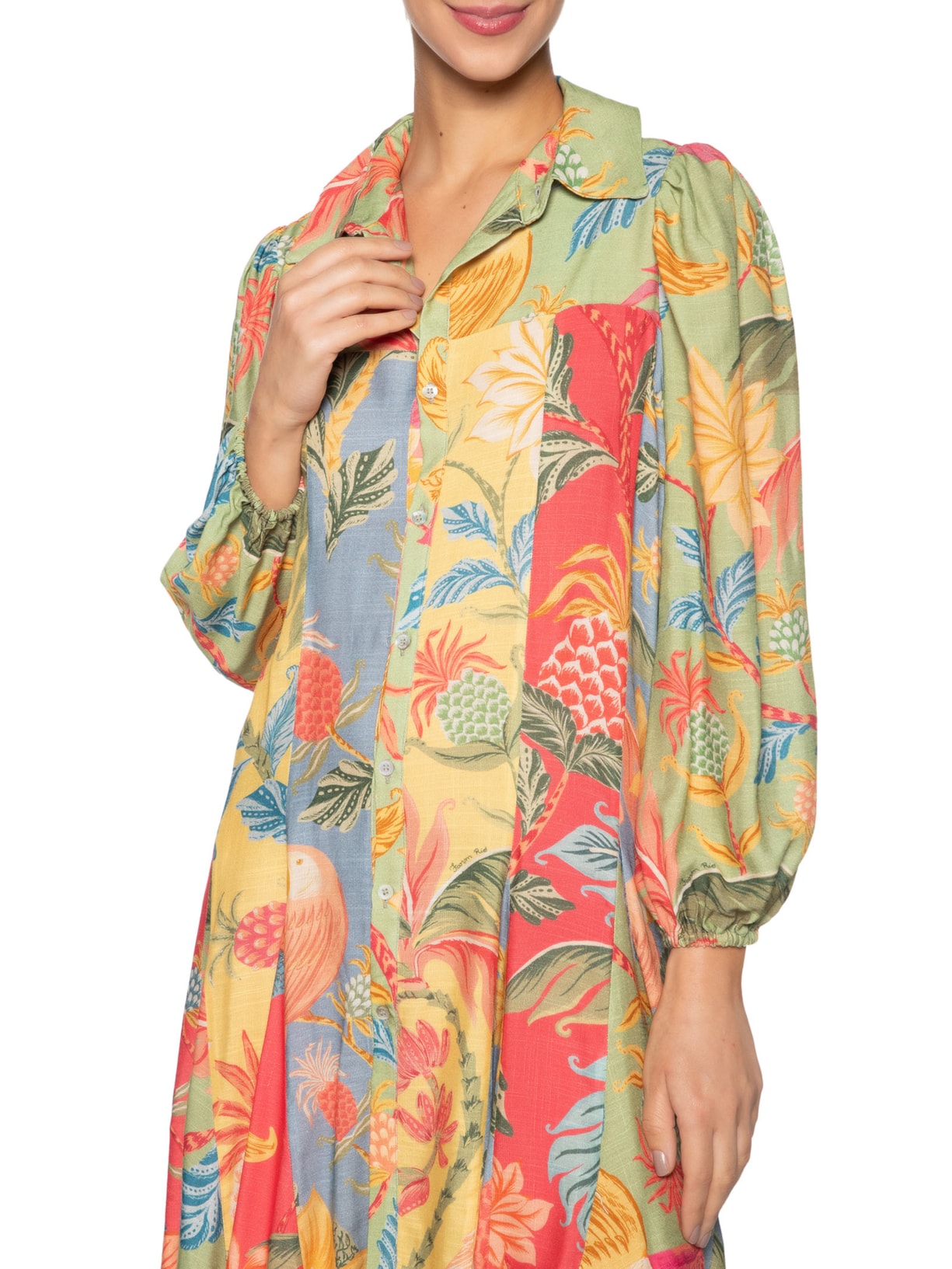 Vestido Curto Amalfi Mix Verde Farm