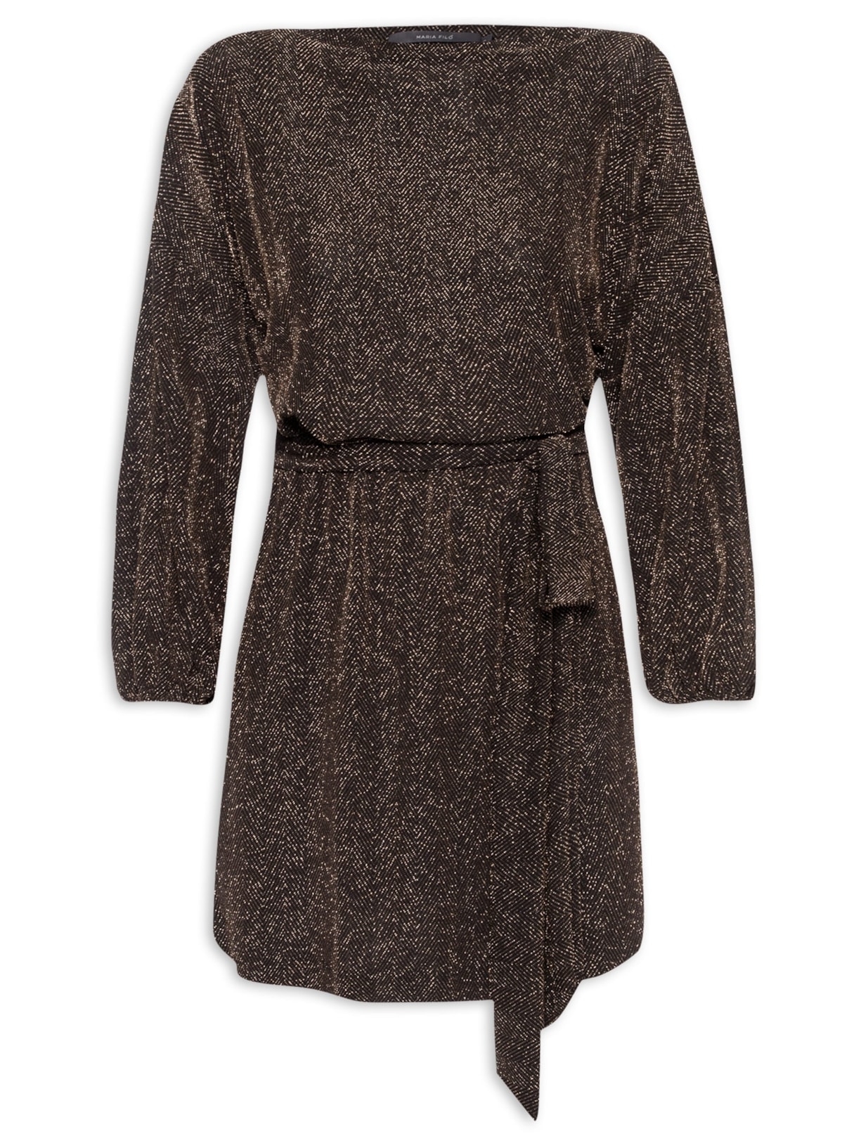 Vestido Curto Amarração Lurex - Preto