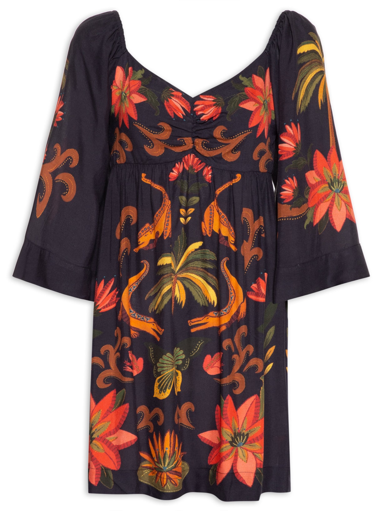 Vestido Curto Amazônia Chic - Preto