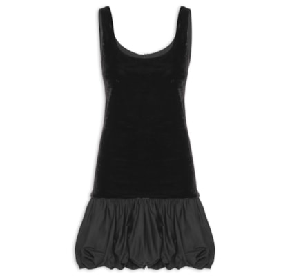 Vestido Curto Angélica Balonê - Preto