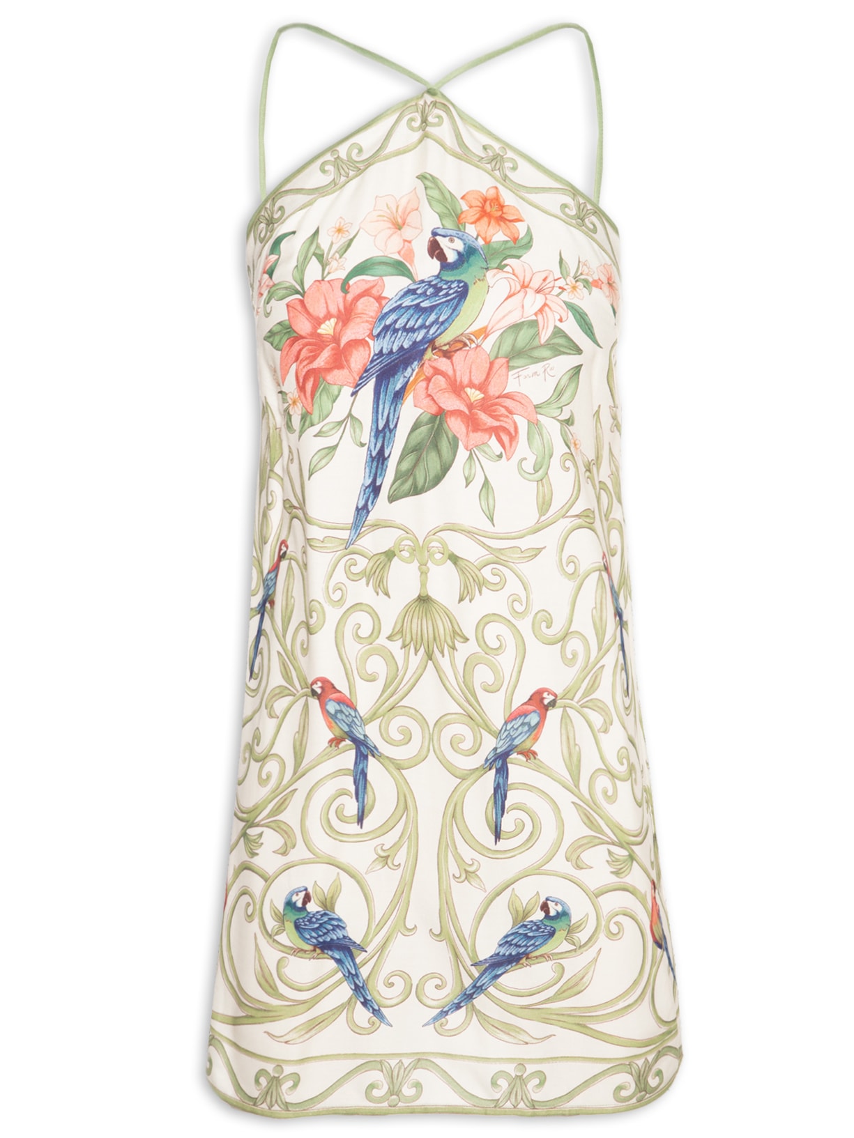Vestido Curto Arabesco Tropical - Off White