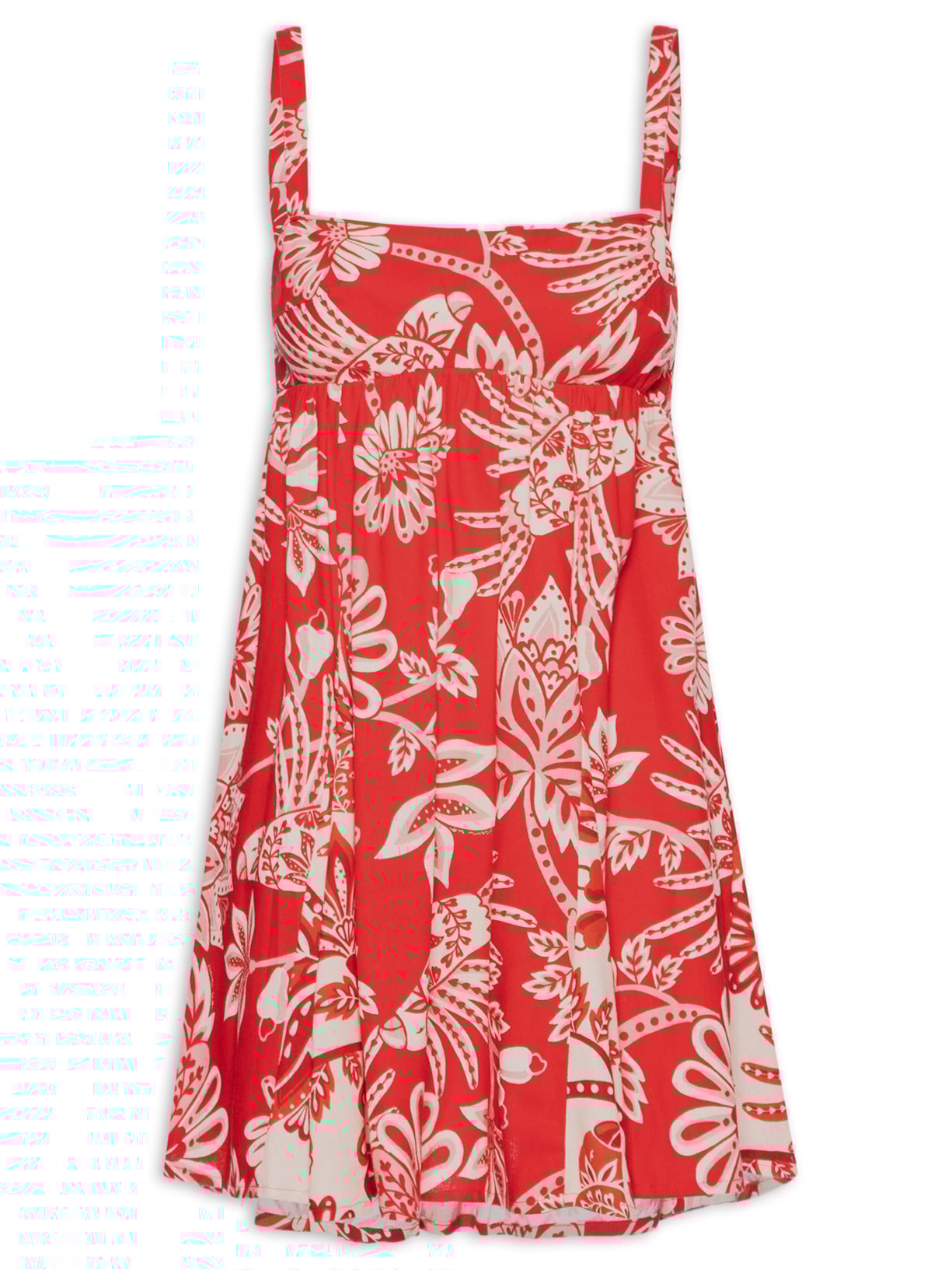Vestido Curto Arara Floral - Vermelho