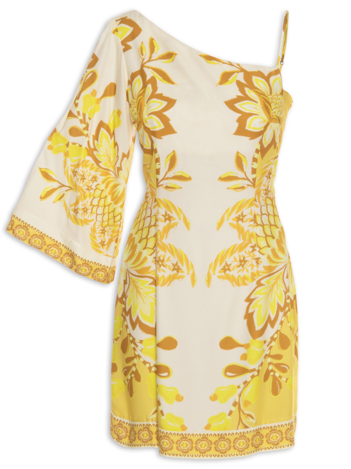 Vestido Curto Aura Floral - Amarelo