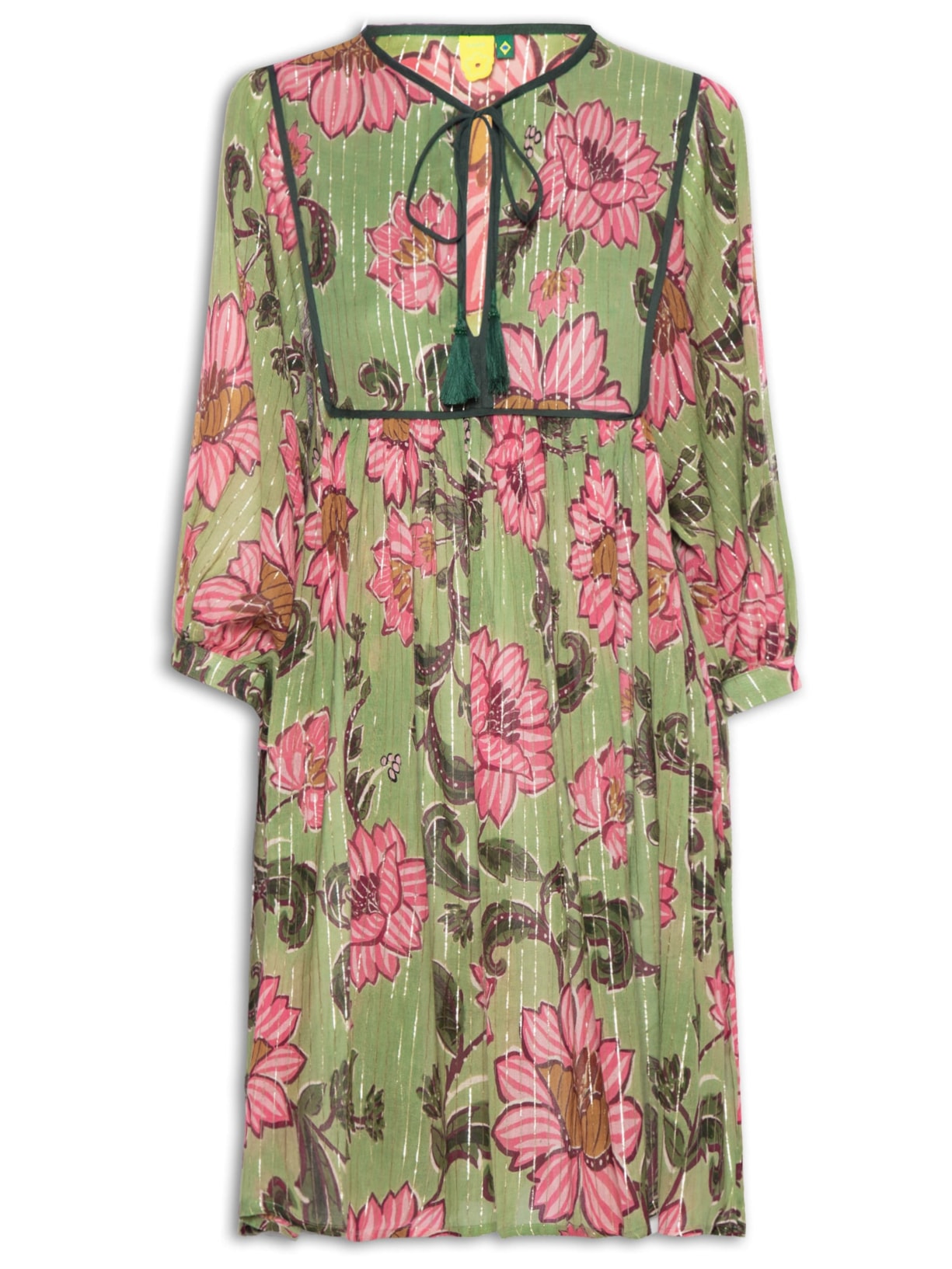 Vestido Curto Aurora Floral - Verde