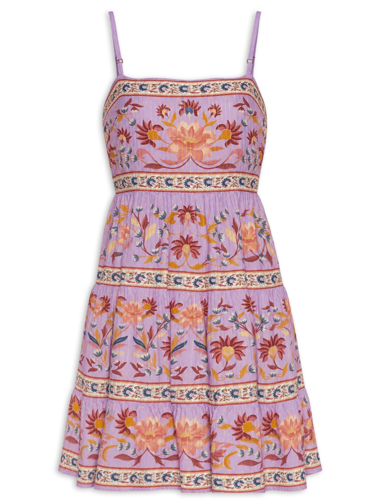 Vestido Curto Azulejo De Flor Roxo Farm