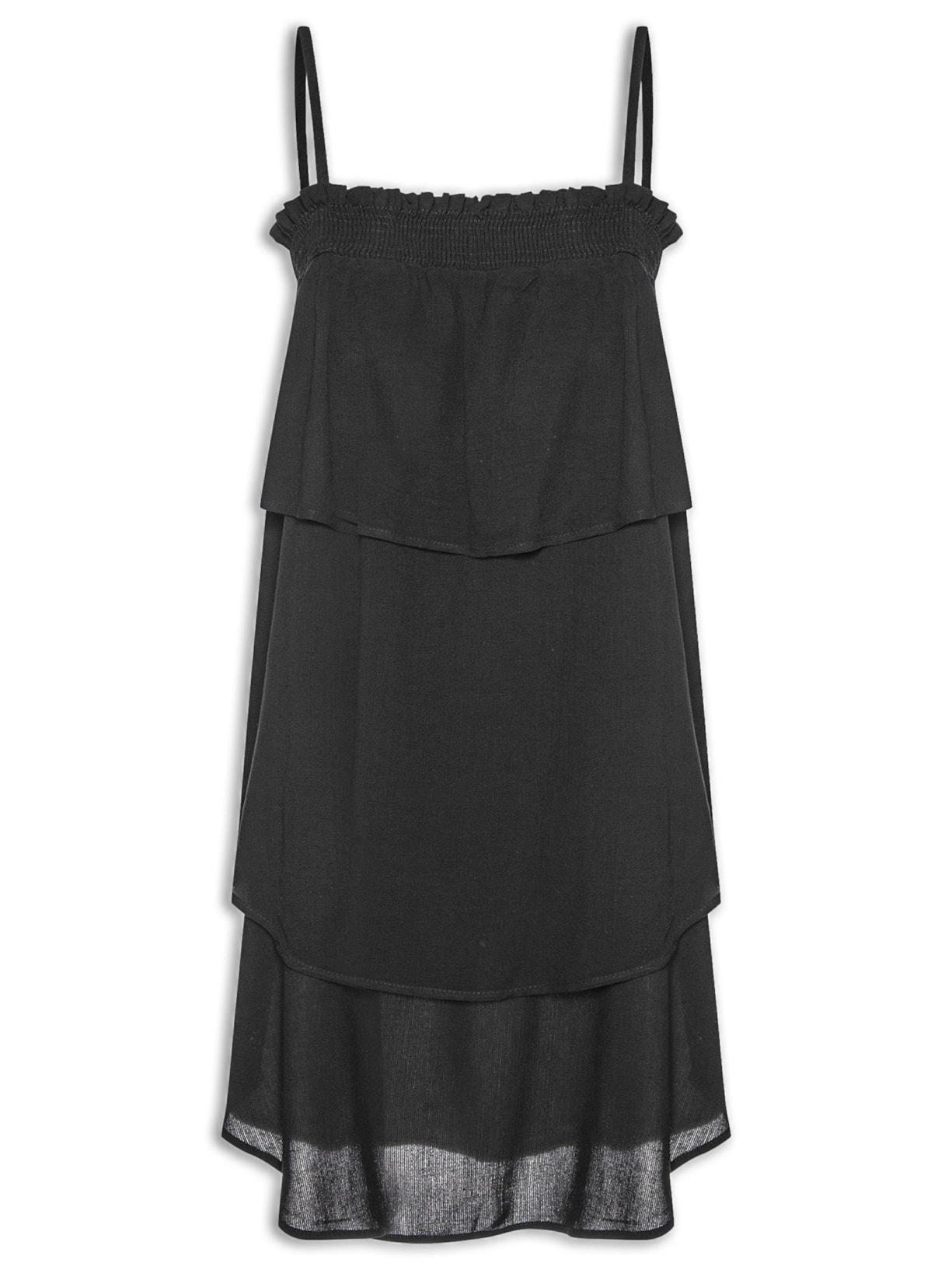Vestido Curto Babados - Preto
