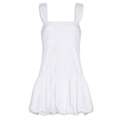Vestido Curto Balonê Alças - Branco