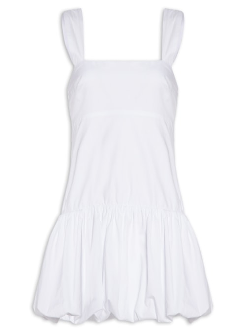 Vestido Curto Balonê Alças - Branco