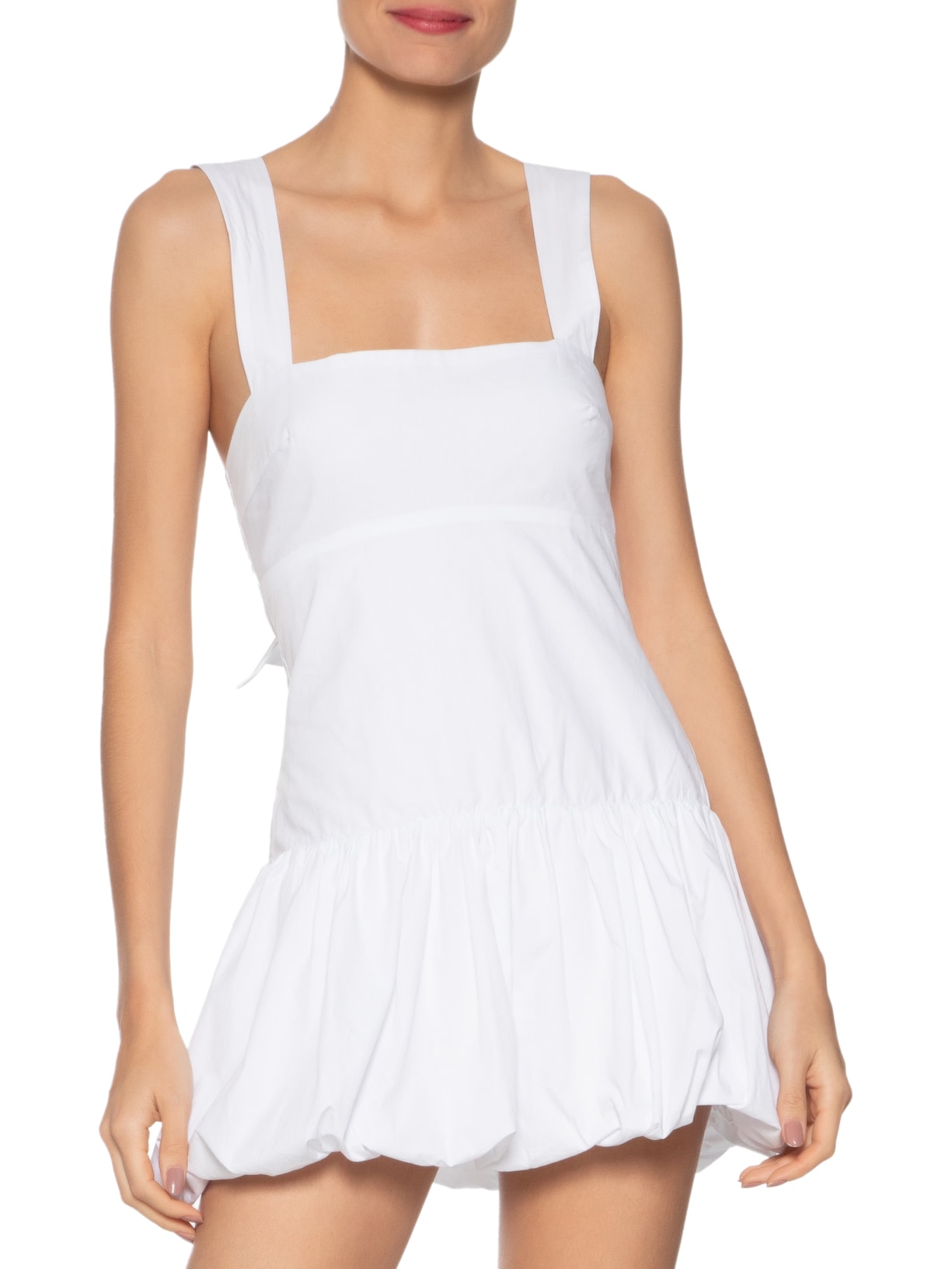 Vestido Curto Balonê Alças Branco Farm