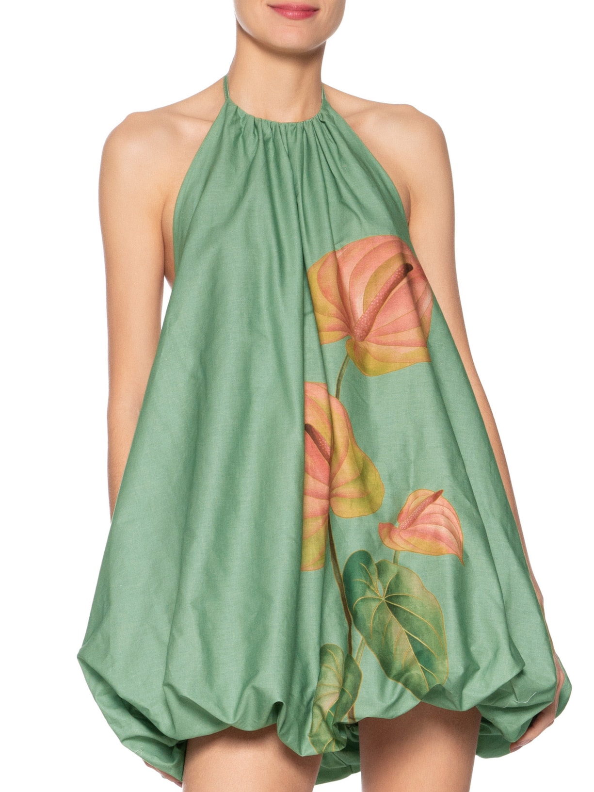 Vestido Curto Balone Anturio Verde Farm