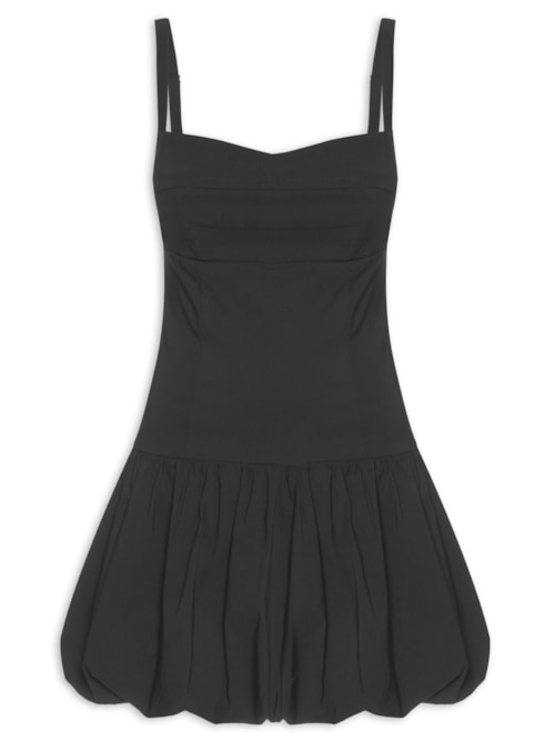 Vestido Curto Balonê - Preto