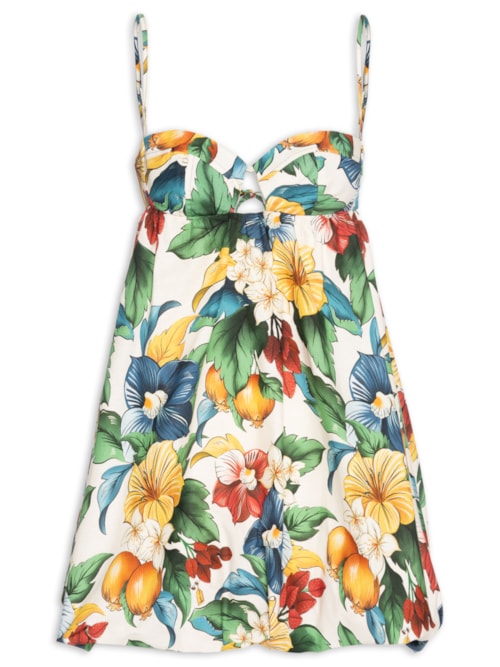 Vestido Curto Balonê Tropicalzinho - Amarelo