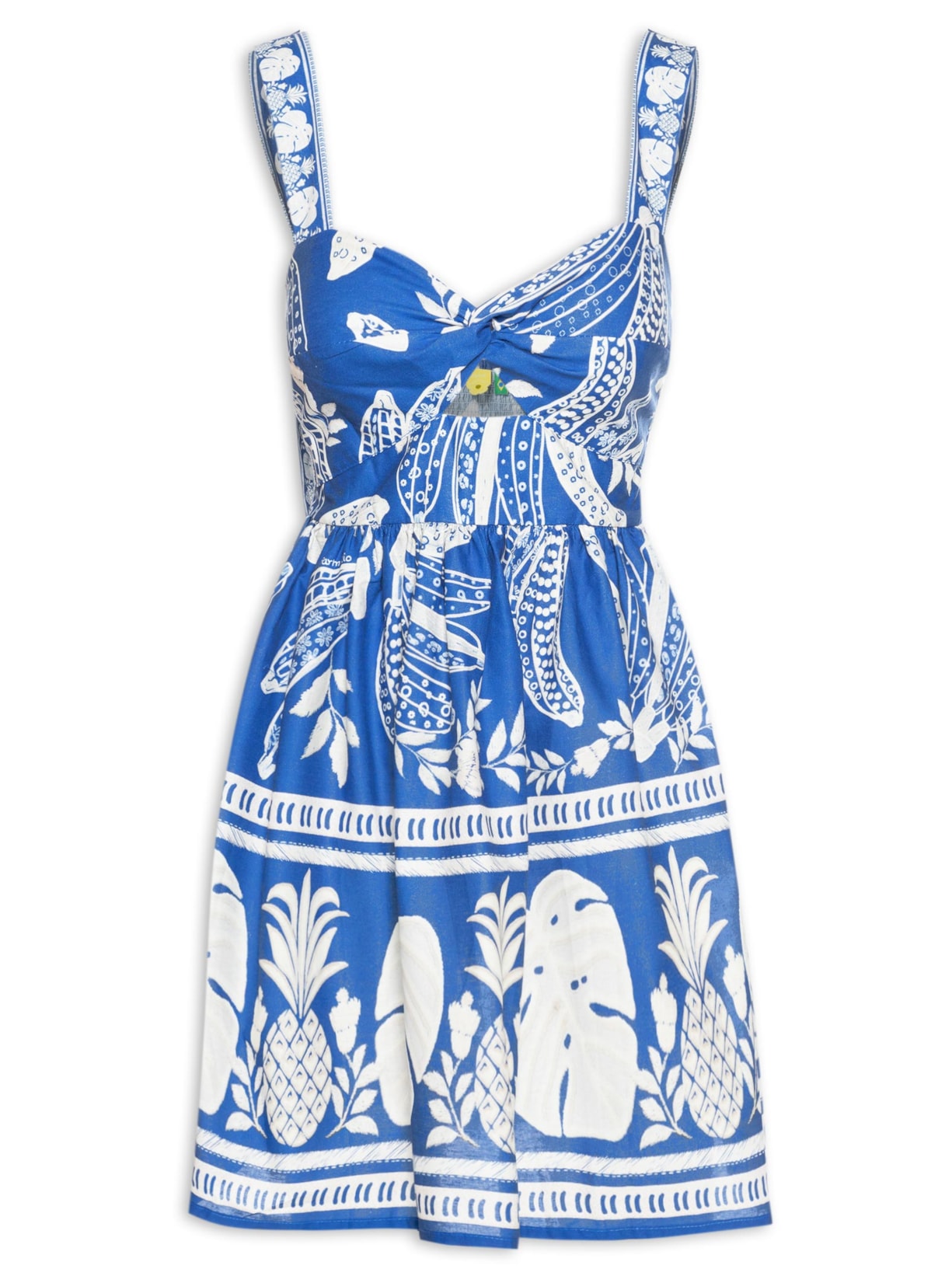 Vestido Curto Banana De Renda - Azul