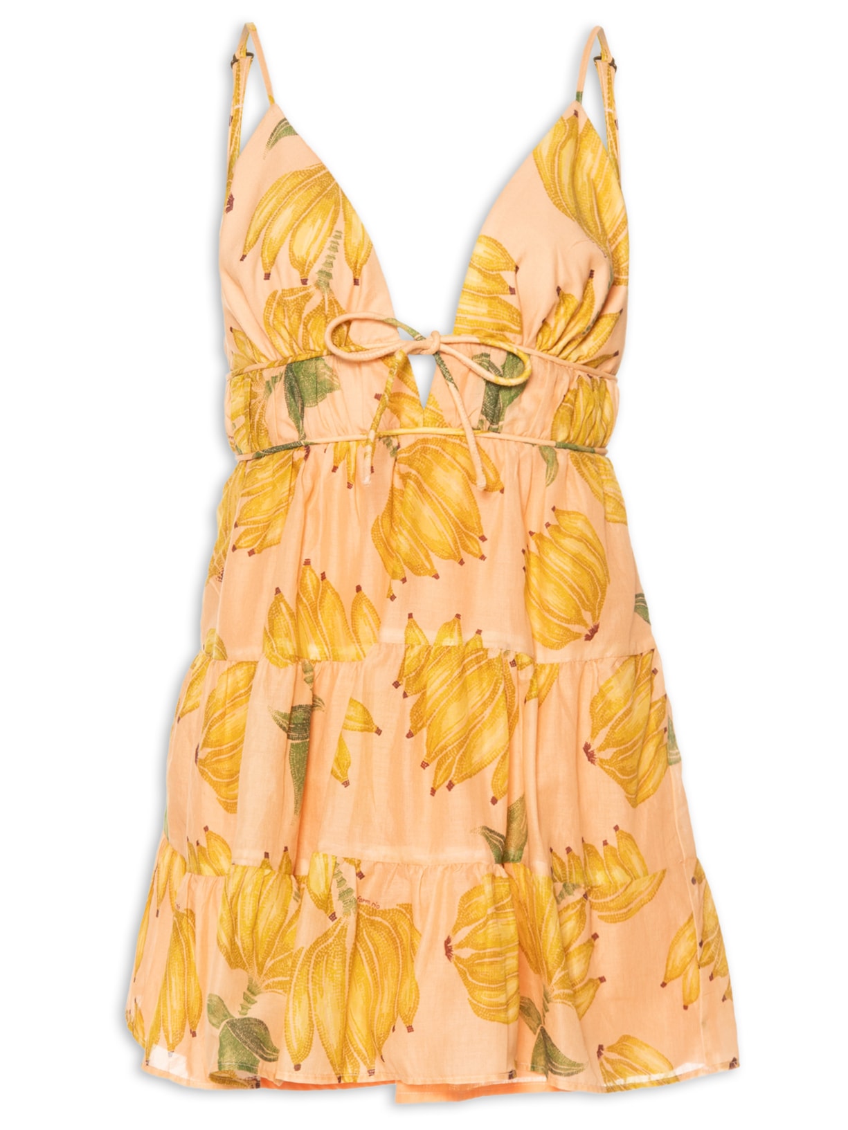 Vestido Curto Banana Prata Rosa Farm