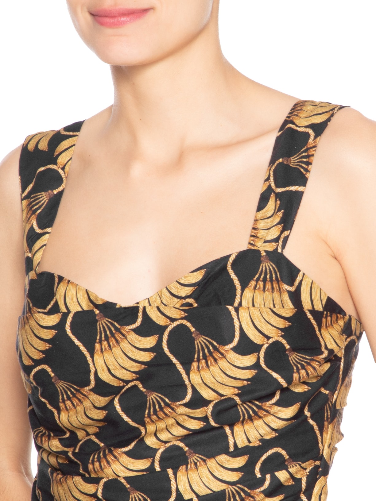 Vestido Curto Banana Tassel Preto Farm