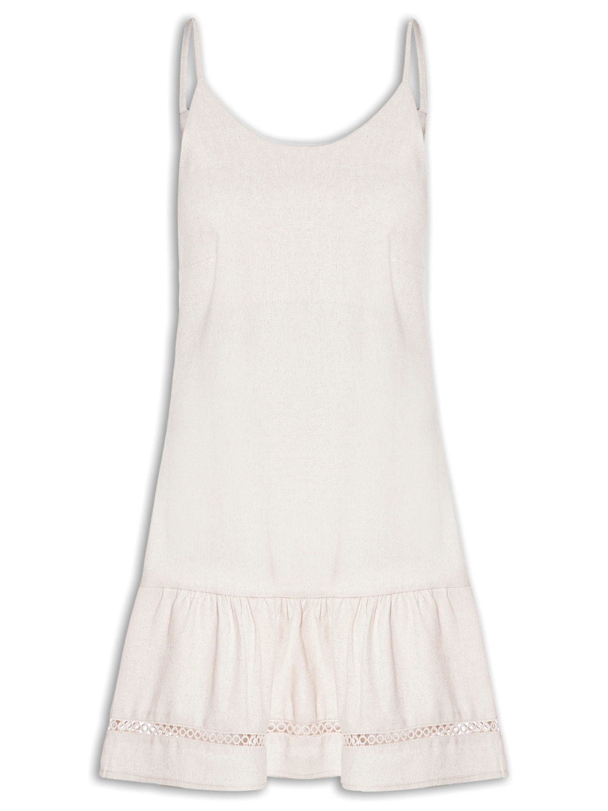 Vestido Curto Barra Detalhada Off White Basiq