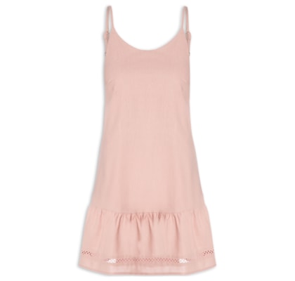 Vestido Curto Barra Detalhada - Rosa
