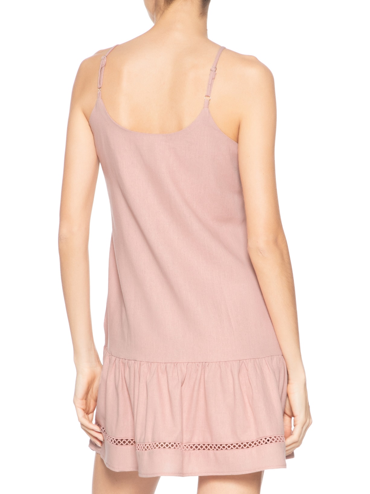 Vestido Curto Barra Detalhada Rosa Basiq