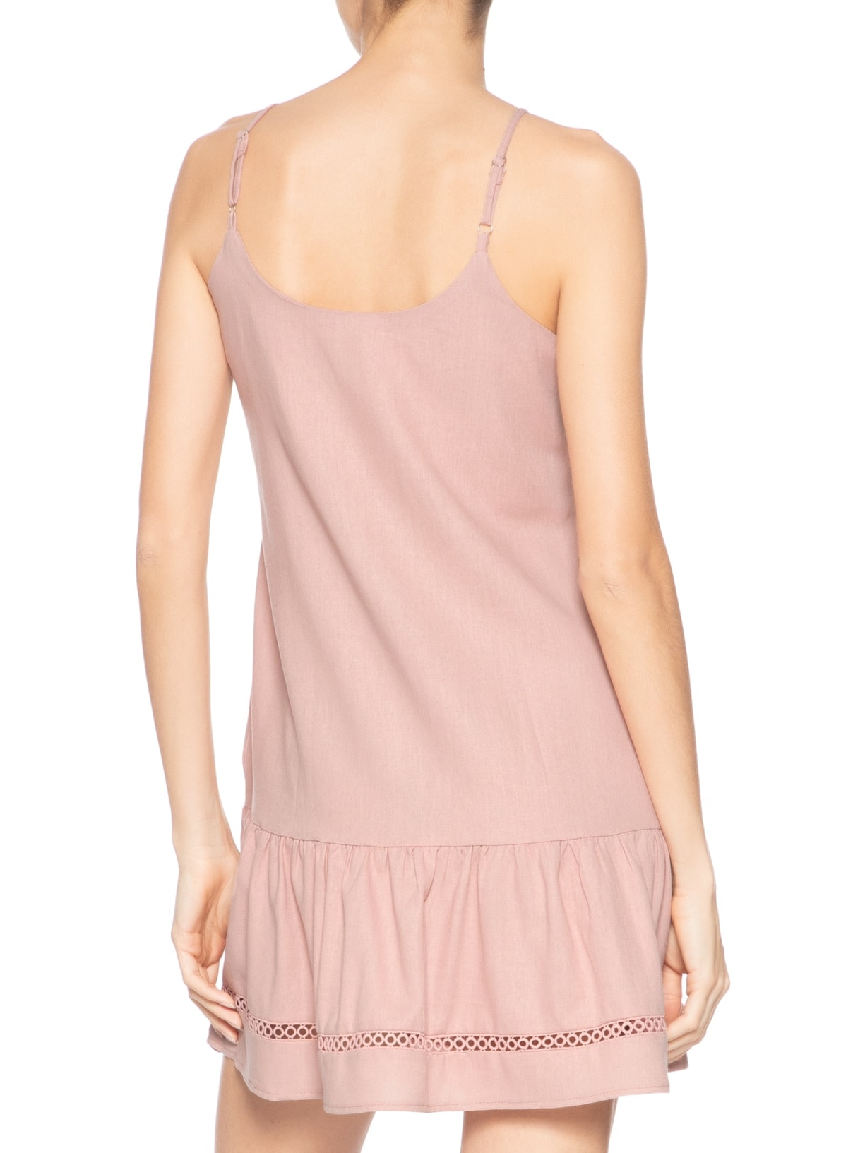 Vestido Curto Barra Detalhada Rosa Basiq