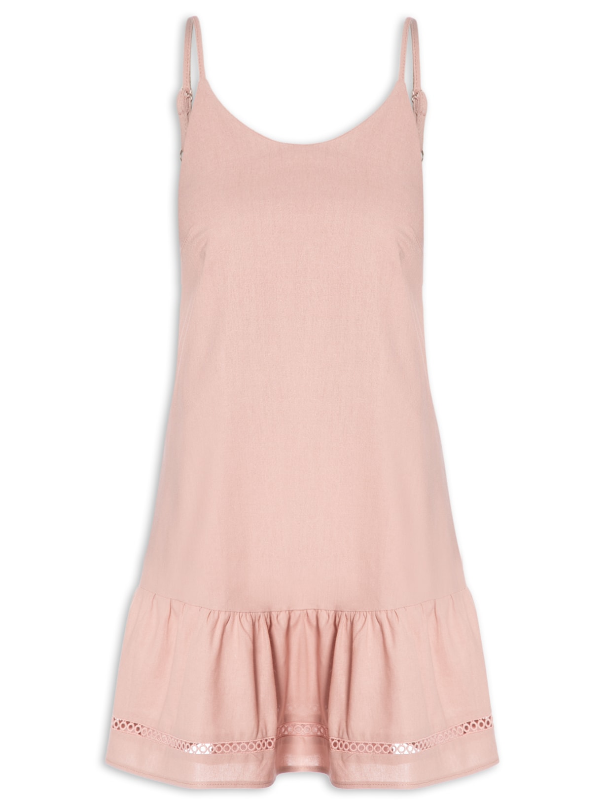 Vestido Curto Barra Detalhada Rosa Basiq