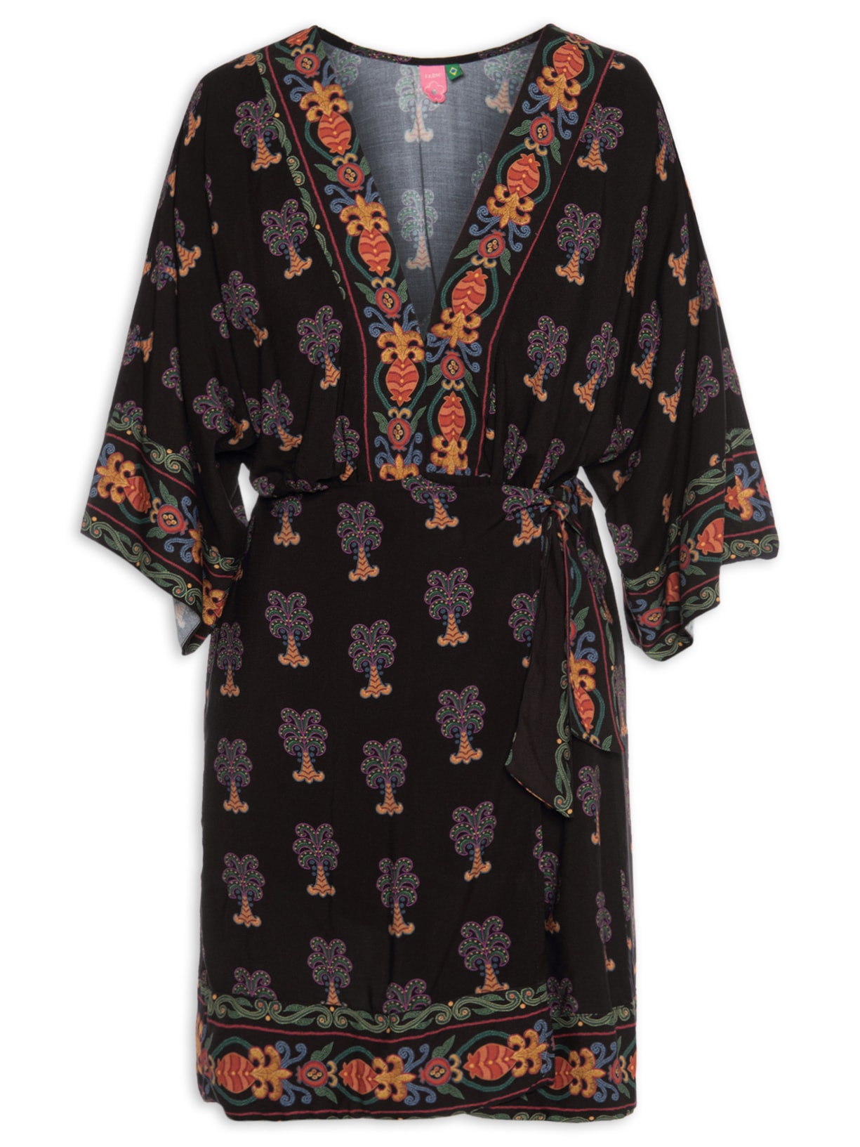 Vestido Curto Beleza Tropical - Preto