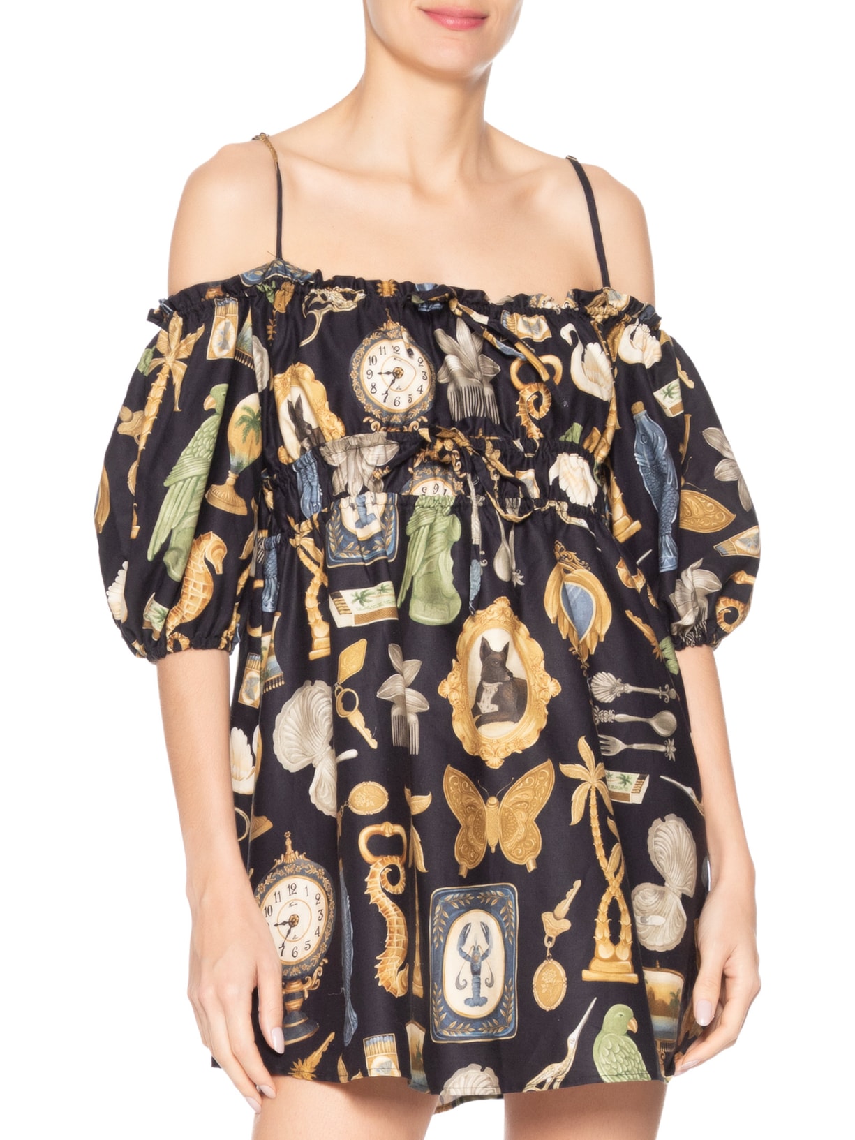 Vestido Curto Bibelô Preto Farm