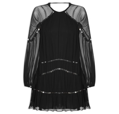 Vestido Curto Boho – Preto