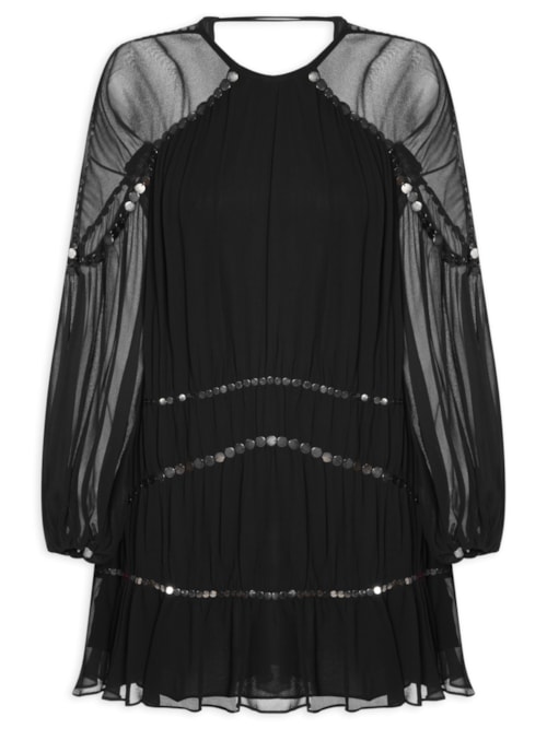 Vestido Curto Boho – Preto