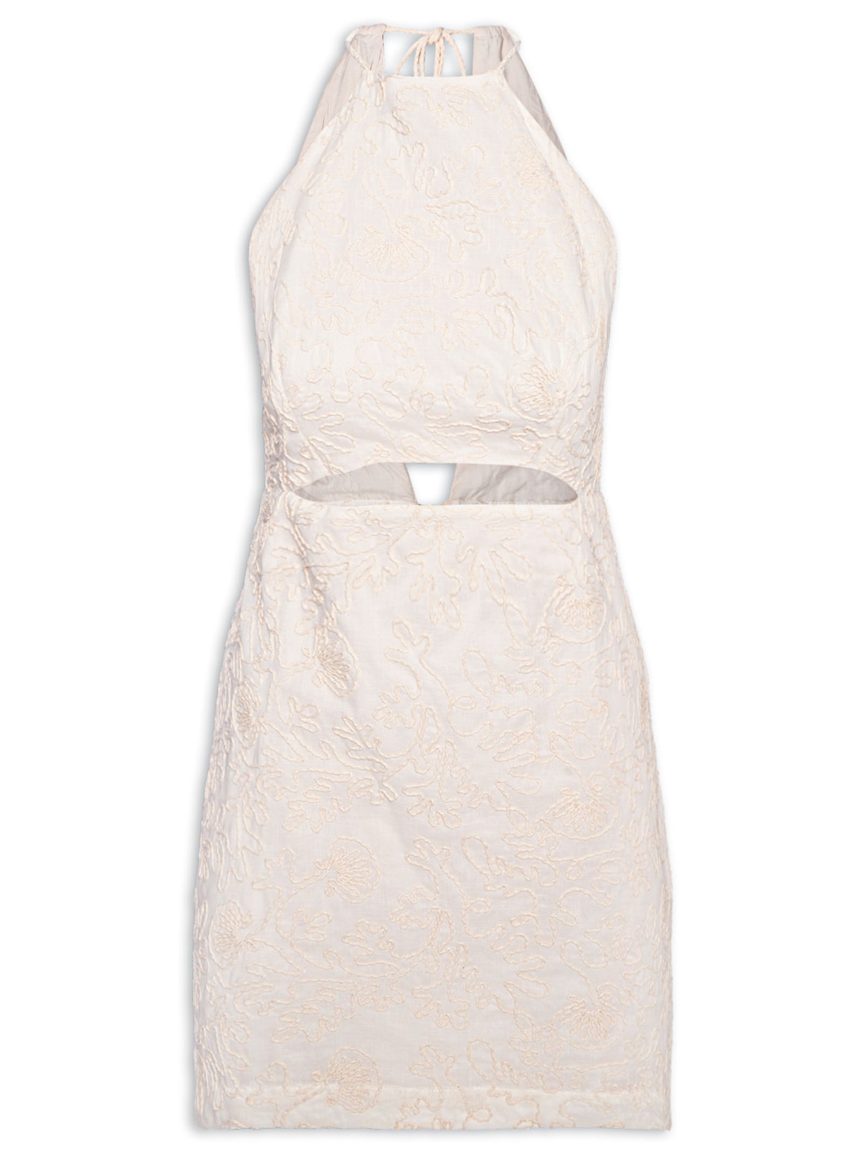 Vestido Curto Bordado - Branco