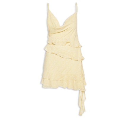 Vestido Curto Bordado Coqueirinho - Amarelo