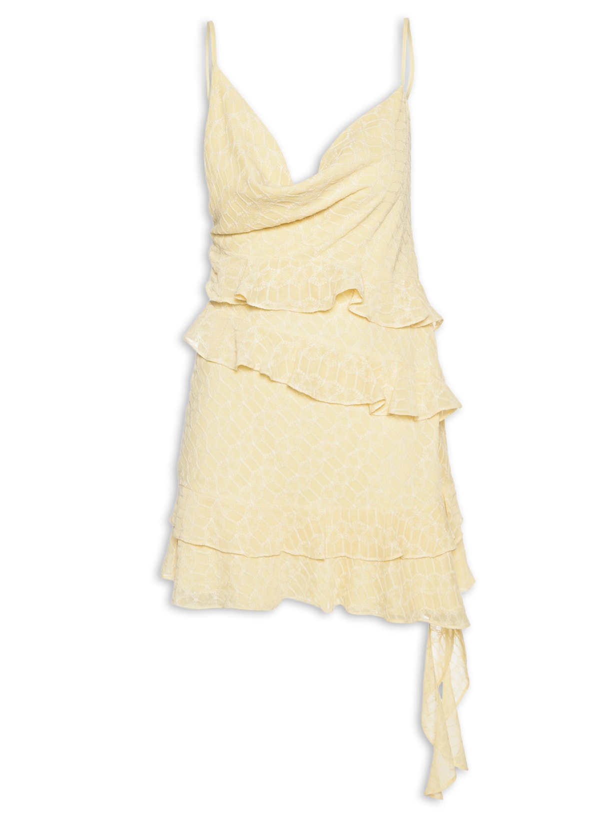 Vestido Curto Bordado Coqueirinho - Amarelo